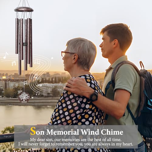 Synhonty Memorial Gifts for Loss of Son 25 Memorial Wind Chimes for Loss of Son Sympathy Gifts BereavementCondolenceRemembrance Gifts - Image 3