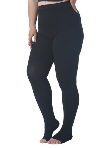 AMZAM Plus Size 5XL Compression Pantyhose for Women Men, 20-30 mmHg Graduated Compression Tights, Opaque Toeless Compression Stockings Waist High Support Tights for Swelling, DVT,Pregnant, Teacher, Doctor - Image 4
