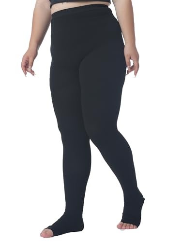 AMZAM Plus Size 5XL Compression Pantyhose for Women Men, 20-30 mmHg Graduated Compression Tights, Opaque Toeless Compression Stockings Waist High Support Tights for Swelling, DVT,Pregnant, Teacher, Doctor - Image 5