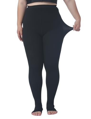AMZAM Plus Size 5XL Compression Pantyhose for Women Men, 20-30 mmHg Graduated Compression Tights, Opaque Toeless Compression Stockings Waist High Support Tights for Swelling, DVT,Pregnant, Teacher, Doctor - Image 3