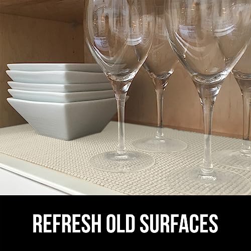 GORILLA GRIP powerGRIP Drawer Shelf and Cabinet Liner, Thick Strong Hold, Non-Adhesive Liners Protect Kitchen Cabinets and Cupboard, Bathroom Drawers, Easy Install, Breathable Mat, 12" x20', Cream - Image 4