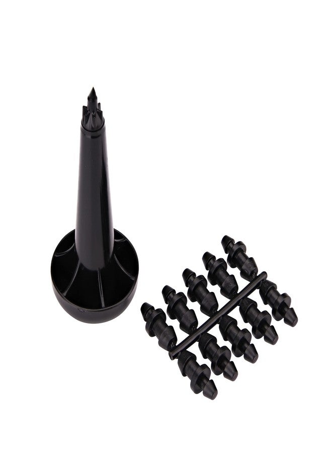 Raindrip R630CT 1/4-Inch Hole Punch Tool with Goof Plugs, for Drip Irrigation Supply Tubing and Drip Systems, Black