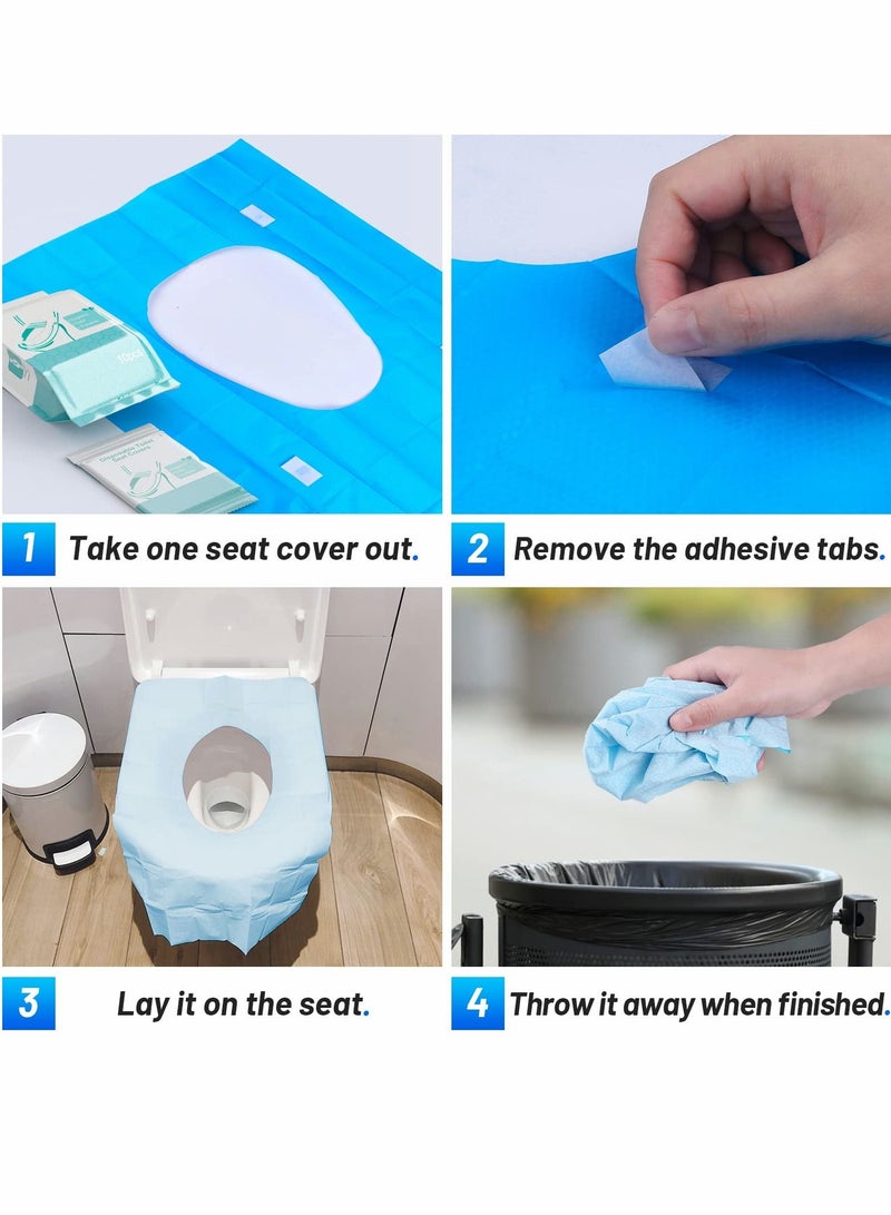 نيبمينينت Disposable Toilet Seat Covers 50Pcs, 16 x 24 Inch, 40 60 cm, Antibacterial Waterproof Extra Large Individually Wrapped Shields for Adults Travel Hospital Hotel Kids Potty Training Public Restrooms - Image 4