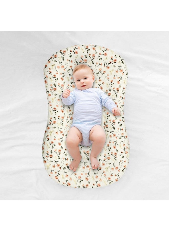 غطاء مقعد أطفال من Hooyax Muslin، قطعتان، غطاء مقعد عضوي قابل للإزالة، مناسب لحديثي الولادة، وأغطية مقاعد أرضية مبطنة للأطفال للأولاد والبنات (وردي فاتح وزهري) - Image 3