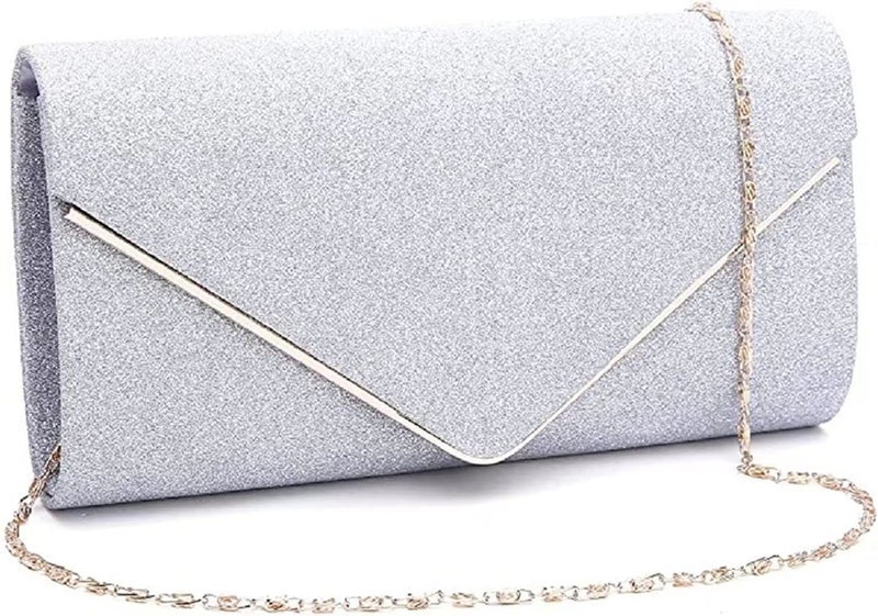 BBjinronjy BBjinronjy Clutch Purses for Women Evening Bag Formal Rhinestone Handbags for Wedding Party Cocktail Prom Dinner (Silver-Sparkling)  - Image 1