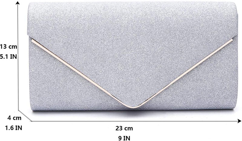 BBjinronjy BBjinronjy Clutch Purses for Women Evening Bag Formal Rhinestone Handbags for Wedding Party Cocktail Prom Dinner (Silver-Sparkling)  - Image 3