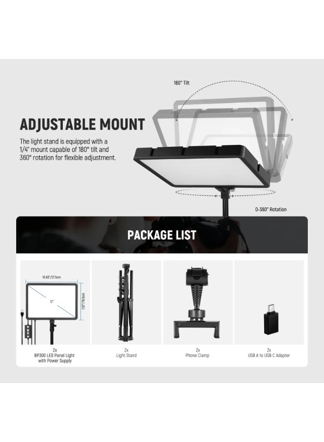 نيوير BASICS BP300 Bi-Color LED Video Light Kit - Image 2