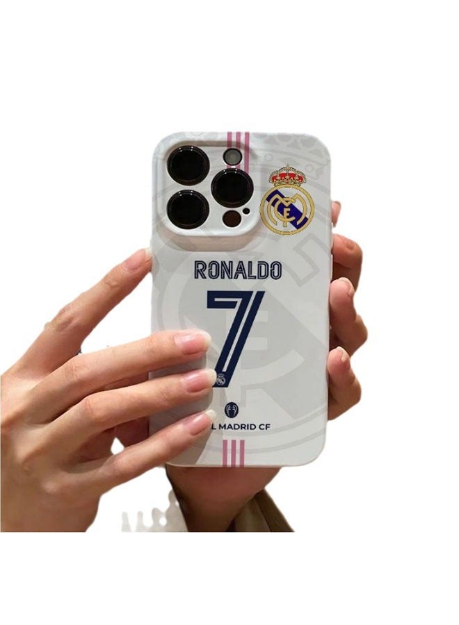 عام Suitable for iPhone 15 ProMax phone case, CR7 Real Madrid Ronaldo football fan phone case, suitable for boys and girls - Image 1