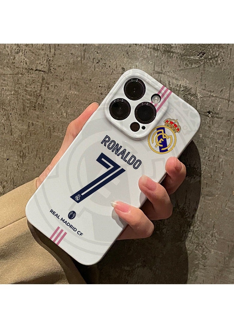 عام Suitable for iPhone 15 ProMax phone case, CR7 Real Madrid Ronaldo football fan phone case, suitable for boys and girls - Image 2