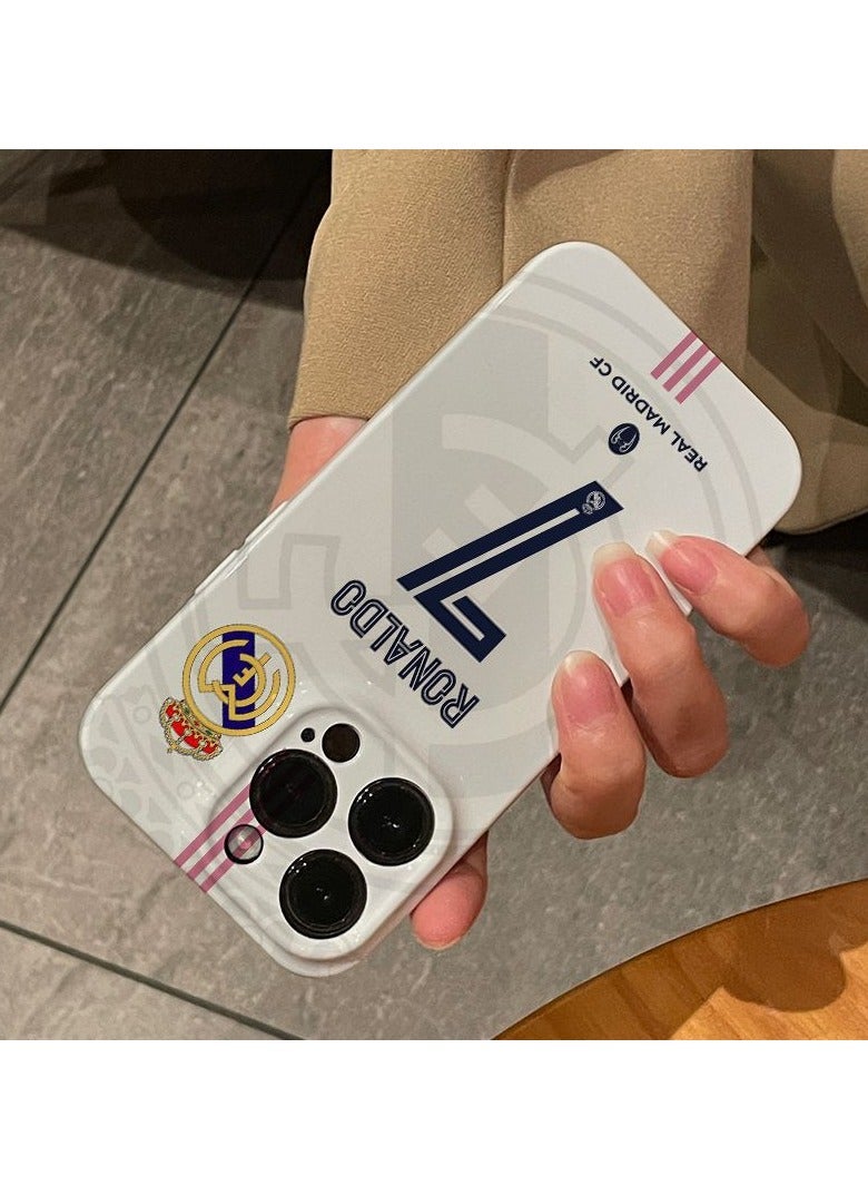 عام Suitable for iPhone 15 ProMax phone case, CR7 Real Madrid Ronaldo football fan phone case, suitable for boys and girls - Image 3