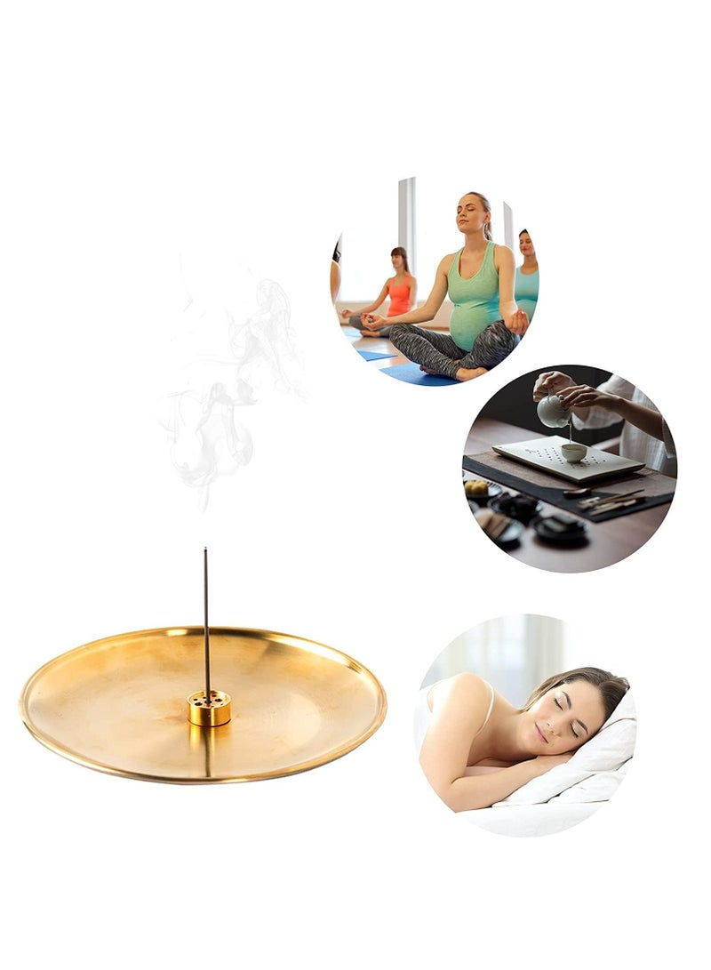 أوزيغالور 3 في 1 حامل محمل الخزام النحاسي لعصا الخزام، محمل الرماد الحديدي بشكل الكرز لغرفة التأمل واليوغا وديكور المنزل، 6.7 بوصة - Image 5