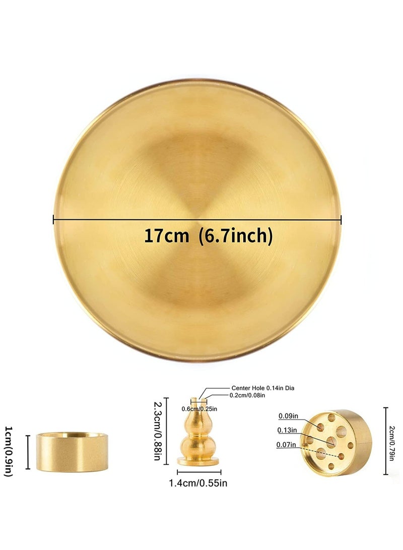 أوزيغالور 3 في 1 حامل محمل الخزام النحاسي لعصا الخزام، محمل الرماد الحديدي بشكل الكرز لغرفة التأمل واليوغا وديكور المنزل، 6.7 بوصة - Image 2