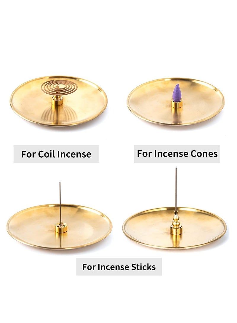 أوزيغالور 3 في 1 حامل محمل الخزام النحاسي لعصا الخزام، محمل الرماد الحديدي بشكل الكرز لغرفة التأمل واليوغا وديكور المنزل، 6.7 بوصة - Image 3