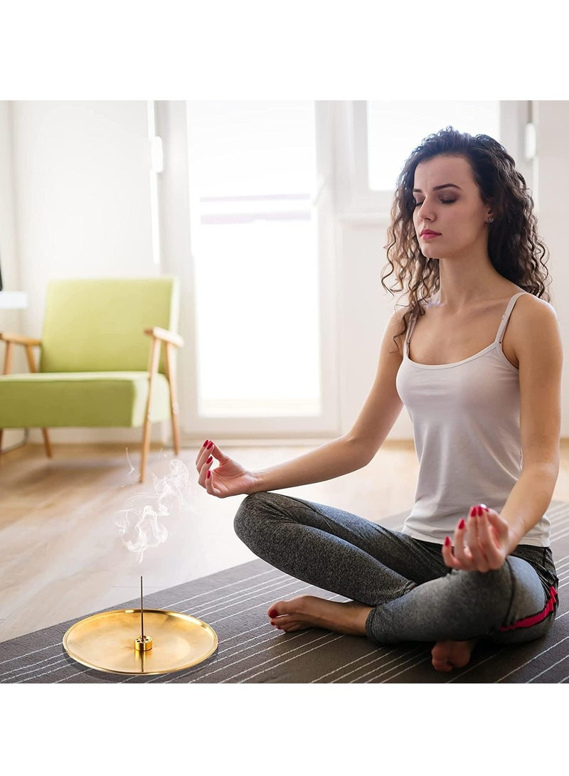 أوزيغالور 3 في 1 حامل محمل الخزام النحاسي لعصا الخزام، محمل الرماد الحديدي بشكل الكرز لغرفة التأمل واليوغا وديكور المنزل، 6.7 بوصة - Image 4