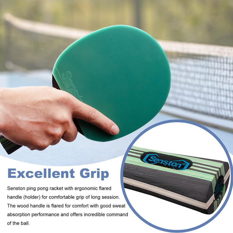 Senston Ping Pong Paddles /5-Ply Premium Table Tennis Paddle, Ideal for Entertainment or Competition - Ping Pong Paddle Set with Advanced Speed, Control and Spin - Image 4