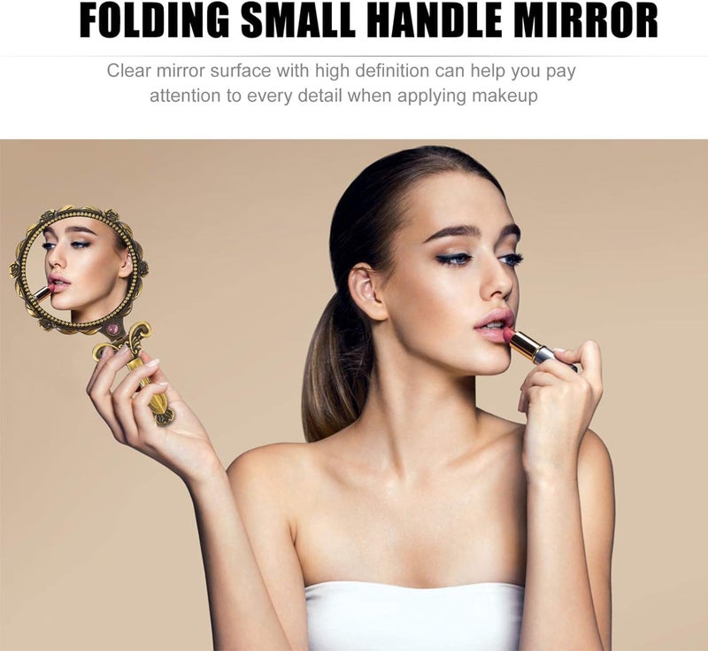 Krivety Desktop Rectangle Makeup Mirror Portable Princess Folding Makeup Mmirror with Stand Travel Mirror for Travel CampingTabletop Standing Wall Hanging DoubleDuty MFFOLD Pack of 2 - Image 2