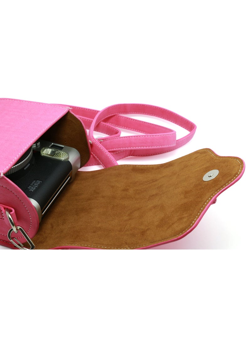 CAIUL Carry Case Butterfly PU Leather Cover Camera Bag For Fujifilm Instax Mini 8/MINI8+/9/ SQ10 70 7s 25 26 50s 90 Camera, Polaroid Zip Mobile Printer, Instax Printer (Hot Pink Bow-Knot)  - Image 4