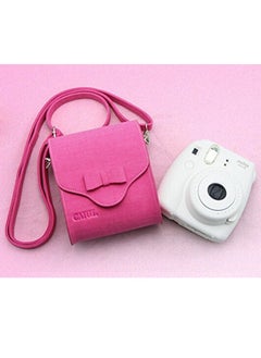 CAIUL Carry Case Butterfly PU Leather Cover Camera Bag For Fujifilm Instax Mini 8/MINI8+/9/ SQ10 70 7s 25 26 50s 90 Camera, Polaroid Zip Mobile Printer, Instax Printer (Hot Pink Bow-Knot)  - Image 5