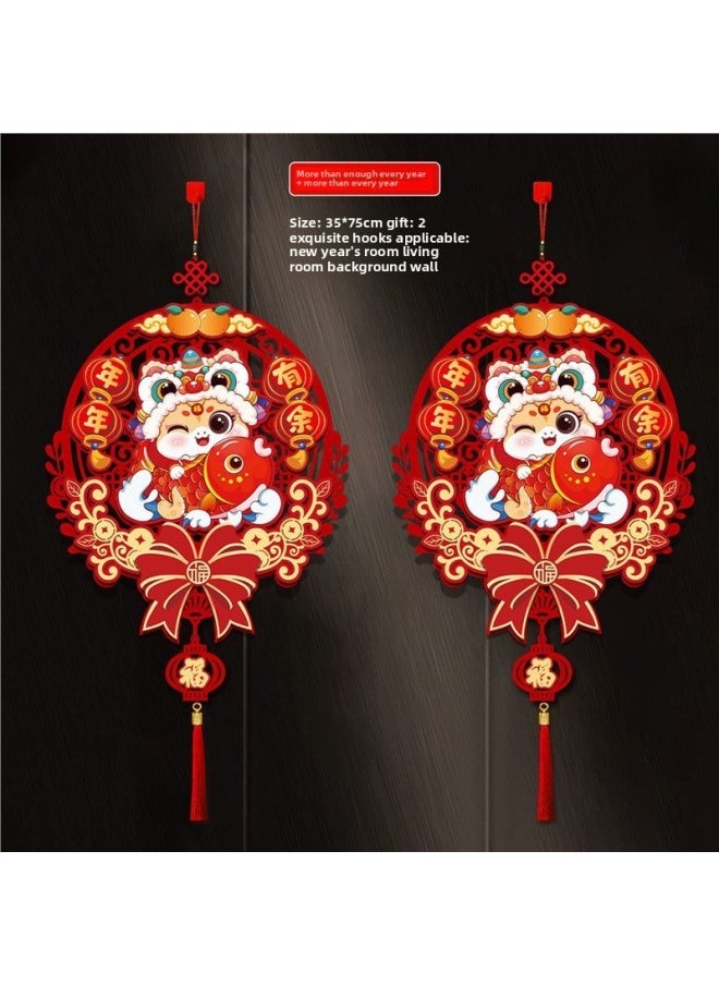 2025 Year Of The Snake Year Three-dimensional Fortune Pendant Spring Festival Hanging Living Room Background Wall Year Decoration Arrangement Supplies-Color:The Gift Hook For The Year's Ornaments Is Only Available Every Year + 2 More Every Year  - Image 1