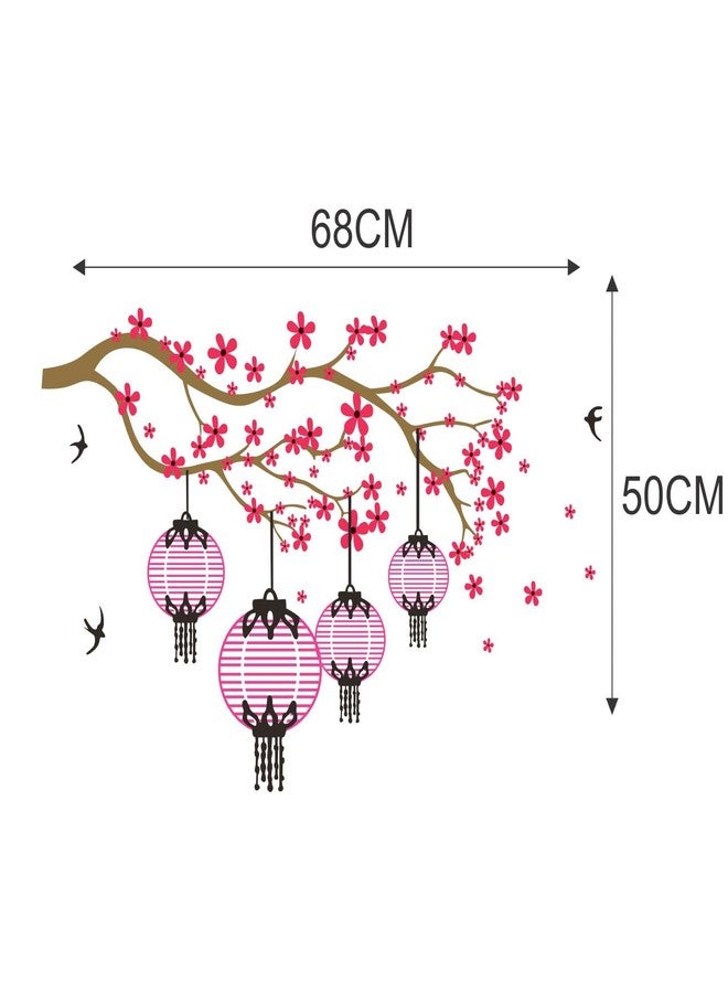 Sticker Yard Tree with Lamp PVC Vinyl Wall Sticker Size 68X50CM-Self-Adhesive - Image 4