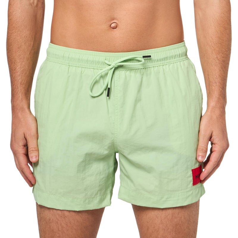 HUGO Dominica Patch Logo Quick Dry Swim Trunks Nile Green L