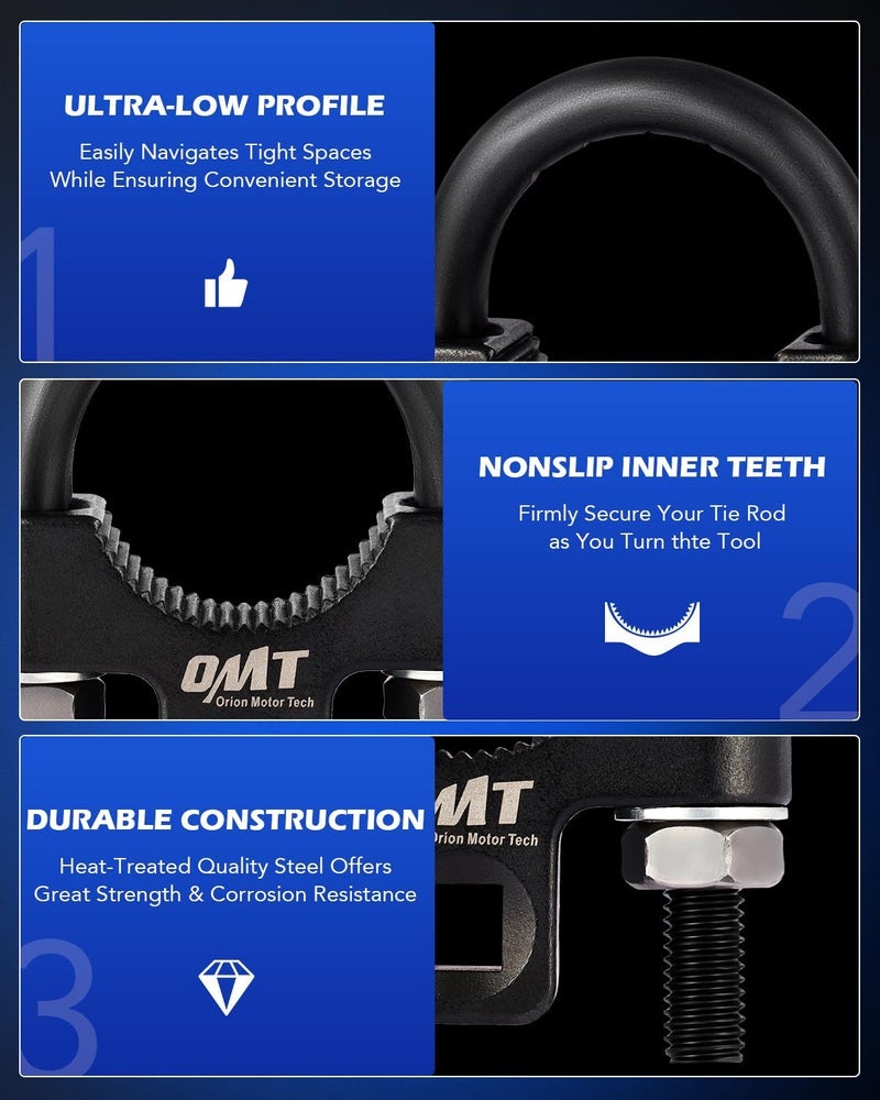 Orion Motor Tech أداة إزالة قضيب الربط الداخلي من Orion Motor Tech، أداة قضيب ربط داخلي منخفضة الملف بقطر 3/8 بوصة، وأداة مفتاح نهاية قضيب ربط 27-44 مم مع محرك 1/2 بوصة، أداة عمود ربط عالمية - Image 2