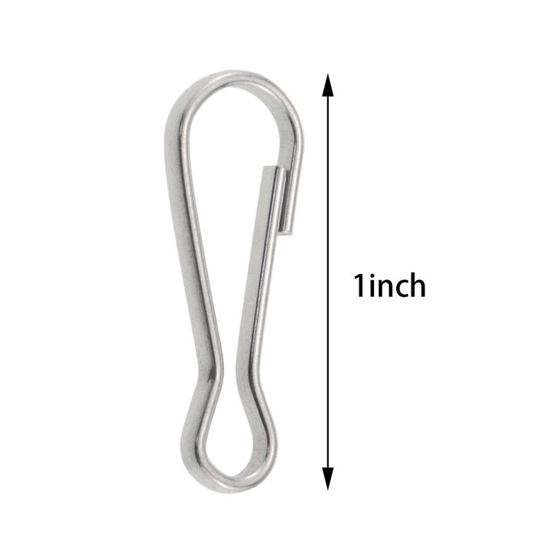 Chenjin 100Pcs 1Inch / 25Mm 304 Stainless Steel Metal Spring Hooks Rust-Proof Lanyard Snap Clip Hooks For Key Chain  Id Card  Diy Spring Clip - Image 2