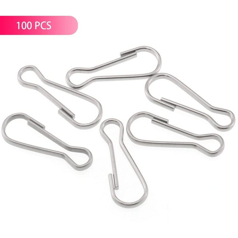 Chenjin 100Pcs 1Inch / 25Mm 304 Stainless Steel Metal Spring Hooks Rust-Proof Lanyard Snap Clip Hooks For Key Chain  Id Card  Diy Spring Clip - Image 3