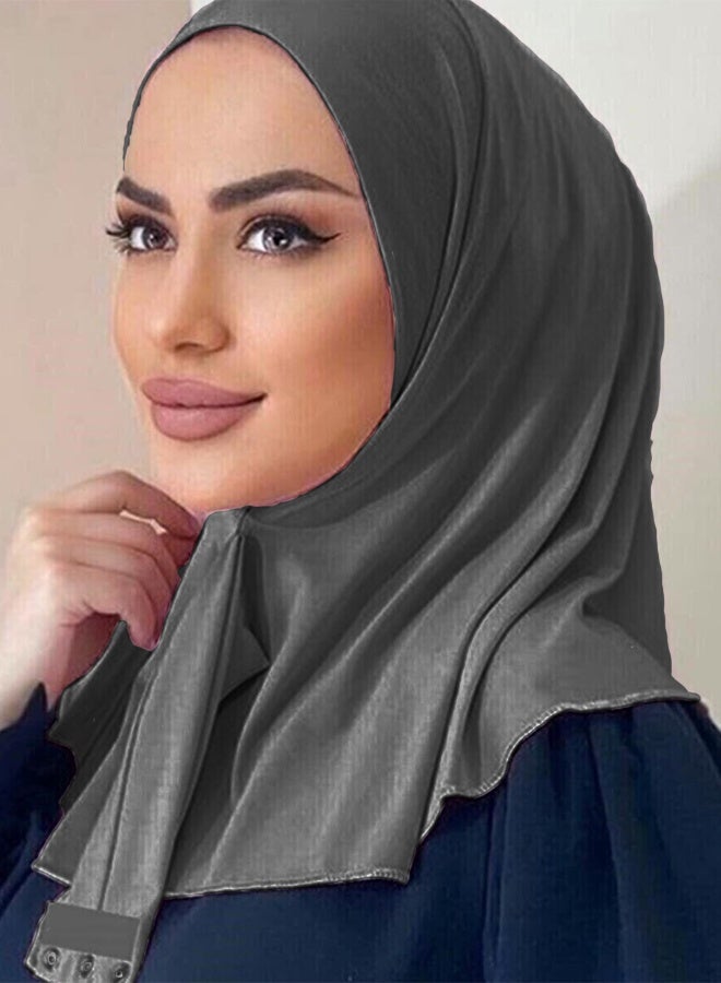 DUNISO Instant Hijab Button Design, Fashion Hijab for Women, Instant Snap Fastener Hijab Inner Cap, Full Cover Head Wraps Scarf, Islam Turban Caps - Image 4