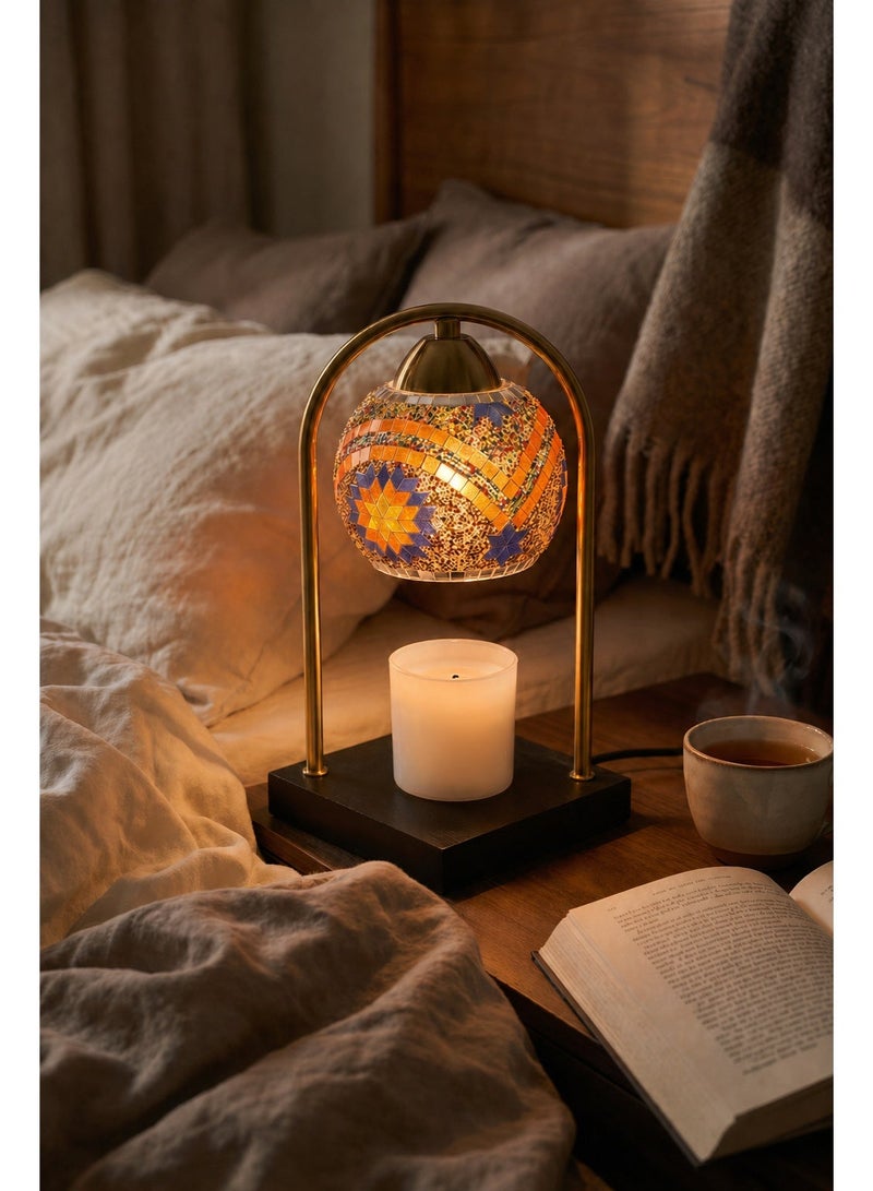 Turkish Candle Warmer Lamp with Timer, Electric Dimmable Wax Melt Warmer, Adjustable Height Moroccan Vintage Table Lamp, Aromatherapy Candle Heater, Home Decor for Bedroom Living Room Office, Gift for Women Mom Birthday - Image 1