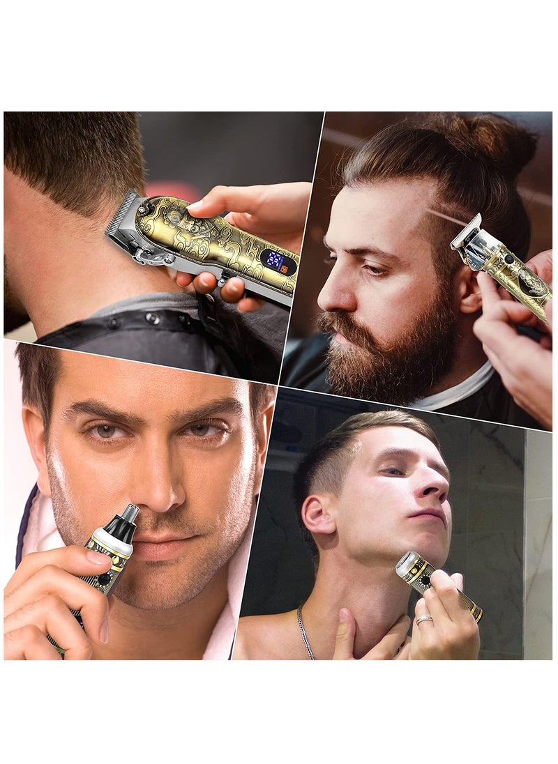 RATSAW Hair Clippers Beard Trimmer Nose Set for Men Professional Cordless Barber Rechargeable T Blade Trimmer Hair Cut Machines with LED Display  - Image 4