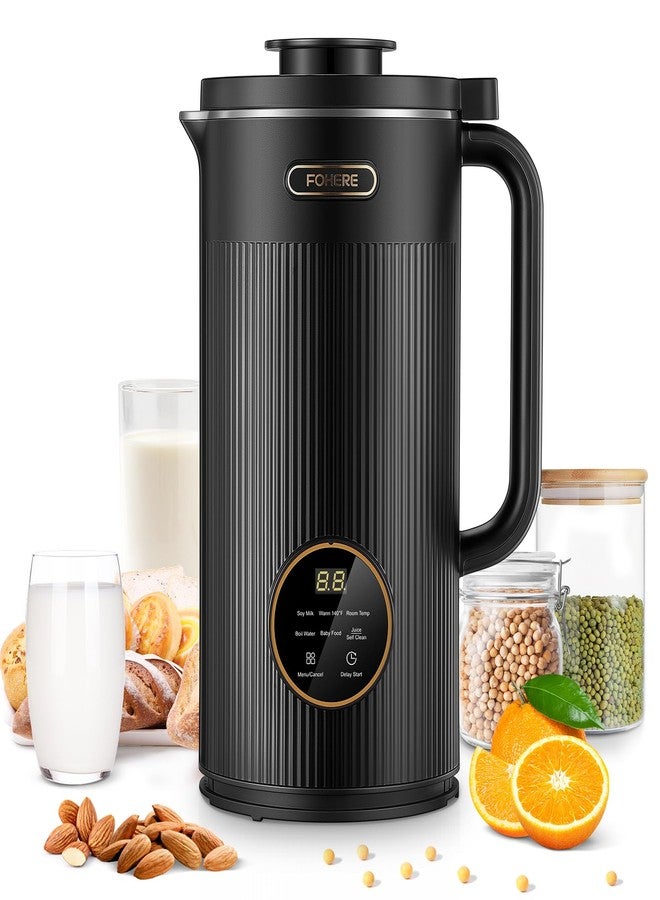 FOHERE 35oz Nut Milk Maker Machine, 8 in 1 Automatic Nut Milk Maker with 8 Blades, 800W Soy Milk Maker for Homemade Oat Milk, Juice, Almond Milk Maker with 12H Delay Start, Boil Water,Keep Warm&Auto Clean - Image 1