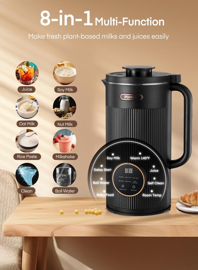 FOHERE 35oz Nut Milk Maker Machine, 8 in 1 Automatic Nut Milk Maker with 8 Blades, 800W Soy Milk Maker for Homemade Oat Milk, Juice, Almond Milk Maker with 12H Delay Start, Boil Water,Keep Warm&Auto Clean - Image 3