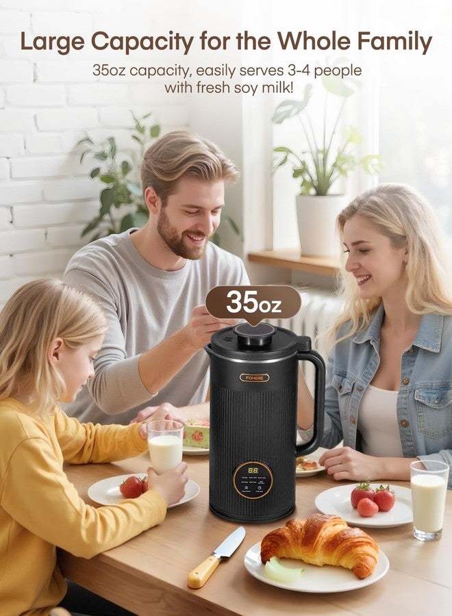 FOHERE 35oz Nut Milk Maker Machine, 8 in 1 Automatic Nut Milk Maker with 8 Blades, 800W Soy Milk Maker for Homemade Oat Milk, Juice, Almond Milk Maker with 12H Delay Start, Boil Water,Keep Warm&Auto Clean - Image 2