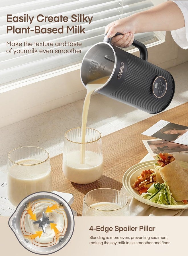 FOHERE 35oz Nut Milk Maker Machine, 8 in 1 Automatic Nut Milk Maker with 8 Blades, 800W Soy Milk Maker for Homemade Oat Milk, Juice, Almond Milk Maker with 12H Delay Start, Boil Water,Keep Warm&Auto Clean - Image 4