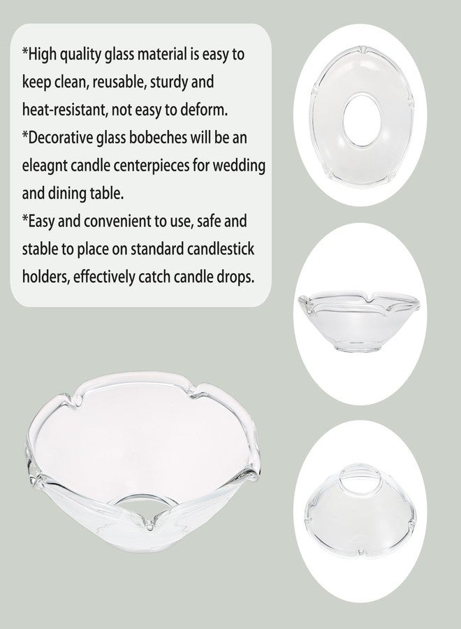 أونماي مجموعة OwnMy المكونة من 4 قطع من حوامل الشموع الزجاجية، واقيات دائرية من قطرات الشمع، حلقات شموع لحوامل الشموع المدببة، حلقات شموع مدببة مزينة بالزهور، حلقات تجميع الشمع للاستخدام المنزلي في حفلات الزفاف - Image 5