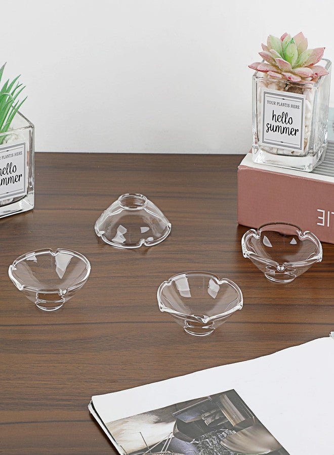 أونماي مجموعة OwnMy المكونة من 4 قطع من حوامل الشموع الزجاجية، واقيات دائرية من قطرات الشمع، حلقات شموع لحوامل الشموع المدببة، حلقات شموع مدببة مزينة بالزهور، حلقات تجميع الشمع للاستخدام المنزلي في حفلات الزفاف - Image 2