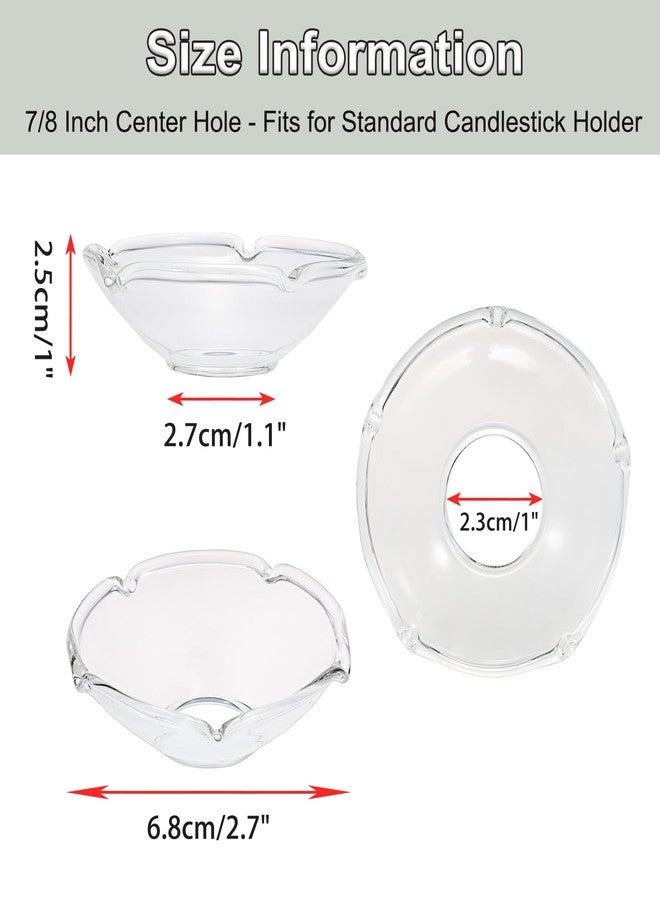 أونماي مجموعة OwnMy المكونة من 4 قطع من حوامل الشموع الزجاجية، واقيات دائرية من قطرات الشمع، حلقات شموع لحوامل الشموع المدببة، حلقات شموع مدببة مزينة بالزهور، حلقات تجميع الشمع للاستخدام المنزلي في حفلات الزفاف - Image 3