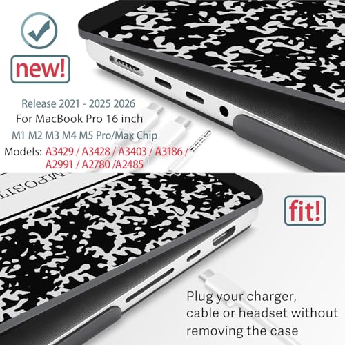 May Chen for MacBook Pro 16 inch Case M1 M2 M3 M4 M5 Pro/Max with Liquid Retina XDR, Release 2021-2025 2026 A3429 A3428, Anti-Drop Plastic Hard Shell with Keyboard Cover, Book - Image 3
