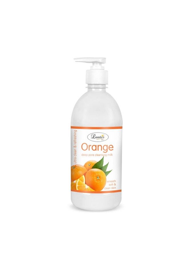 LUSTER Orange Deep Cleansing Milk; Enriched With Orange Extracts; Ultra Clean & Refreshing; Cleansing Milk For Face Makeup Remover (Paraben & Sulfate Free)500 Ml - Image 3