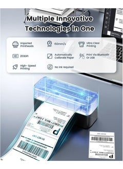 phomemo 241-BT Bluetooth Thermal Label Printer, 4X6" Wireless Shipping Label Printer for Small Business, Label Printer for Shipping Packages, Compatible with iPhone, Android Black  - Image 5