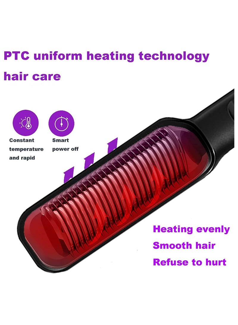 SOLARAE Hair Straightener Brush Ionic Hair Straightener Comb with 5 Temperature Settings LED Screen 30s Fast Heating Anti-Scald Negative Styling Comb Professional Women's Hairstyle Tools - Image 3