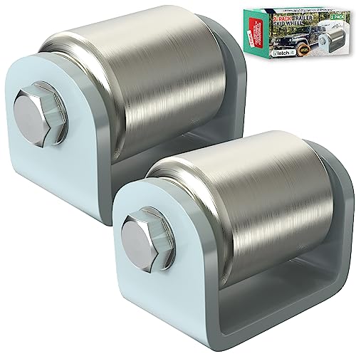 LATCH.IT 2 Pack Skid Wheels | 2” Weld-On Trailer Skid Wheels | Heavy-Duty Steel Wheel Trailer Rollers | Metal Roller | Micro Rollers for RV | 2” Ball-Bearing Steel Rollers to Protect RV Undercarriage - Image 1