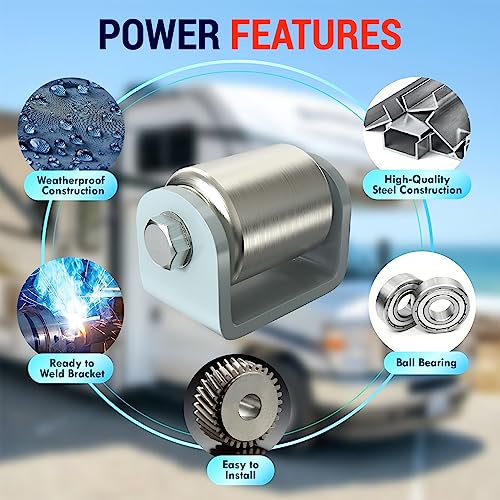 LATCH.IT 2 Pack Skid Wheels | 2” Weld-On Trailer Skid Wheels | Heavy-Duty Steel Wheel Trailer Rollers | Metal Roller | Micro Rollers for RV | 2” Ball-Bearing Steel Rollers to Protect RV Undercarriage - Image 4