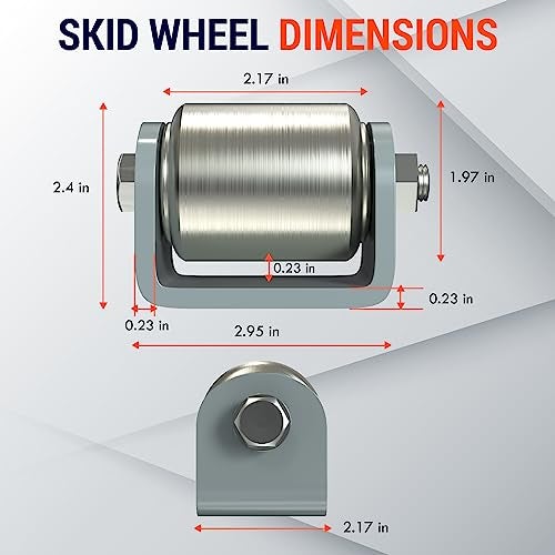 LATCH.IT 2 Pack Skid Wheels | 2” Weld-On Trailer Skid Wheels | Heavy-Duty Steel Wheel Trailer Rollers | Metal Roller | Micro Rollers for RV | 2” Ball-Bearing Steel Rollers to Protect RV Undercarriage - Image 2