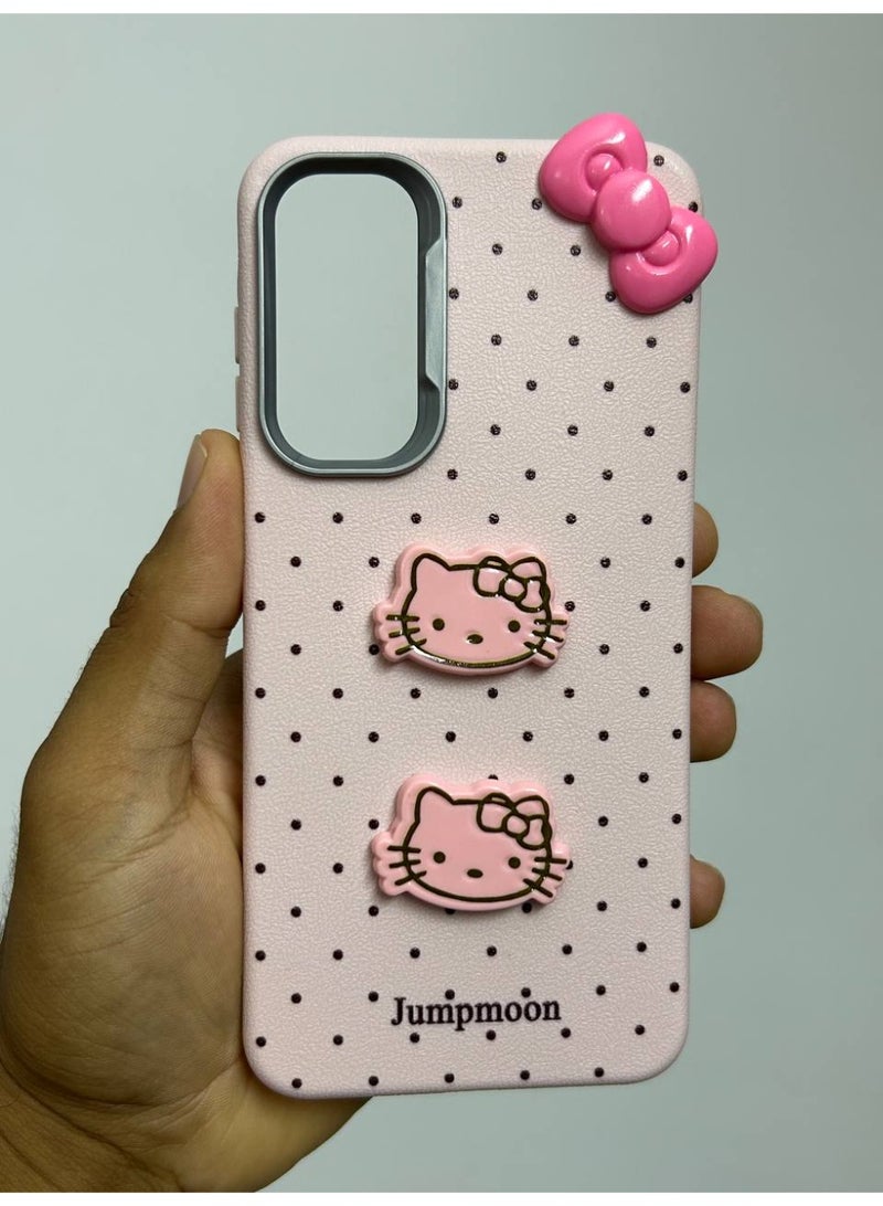 Jumpmoon Dotted Kitty Bow Back Case Compatible with Samsung A16 - Image 3