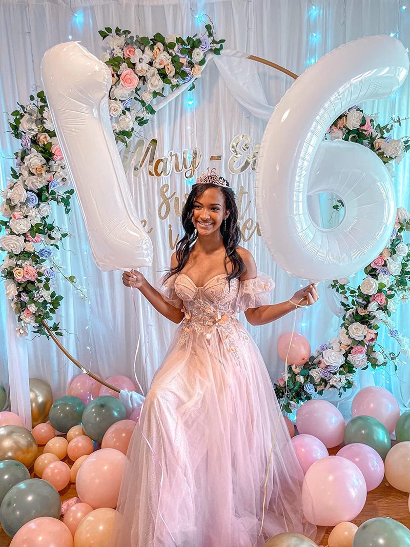 Mluchee Number Balloons 1, 40 Inch Ballons for Girl Boy 1st 1 11 21 Birthday Decorations Baby Shower Photo Shoot, White One Balloons - Image 3