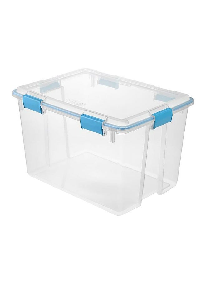 Sterilite - Premium Stackable Rectangular Space Saving Gasket Box Clear and Blue 76 L 19384304 - Image 1