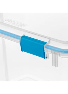 Sterilite Premium Stackable Rectangular Space Saving Gasket Box Clear and Blue 76 L 19384304  - Image 2