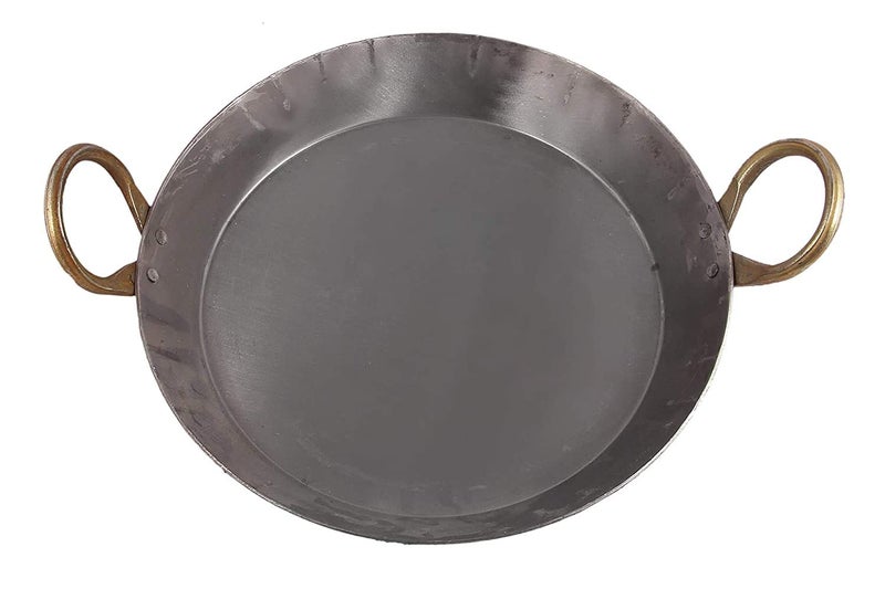 KITCHEN SHOPEE Heavy Base Original IronLoha Flat KadaiTaviFry PanTai for Making Jalebi Dal Tadka 12 Inches 310 Cm Black - Image 1